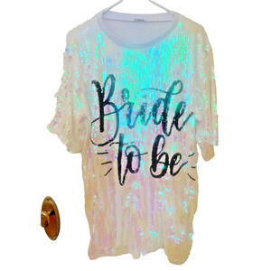 Why Dress Sequin Bride To Be Bachelorette Mini shirt dress One Size